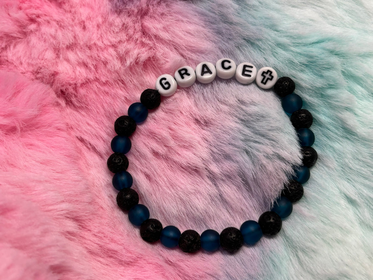 Grace Letter Beads Stretch Bracelet