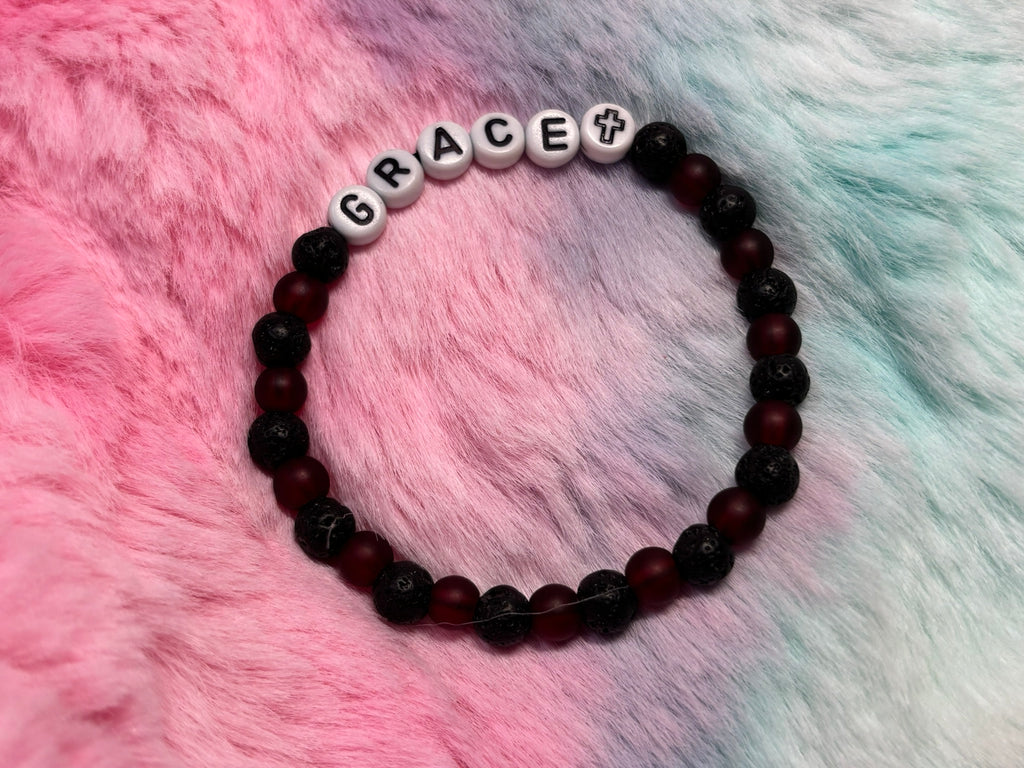 Grace Letter Beads Stretch Bracelet