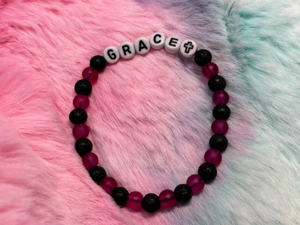 Grace Letter Beads Stretch Bracelet