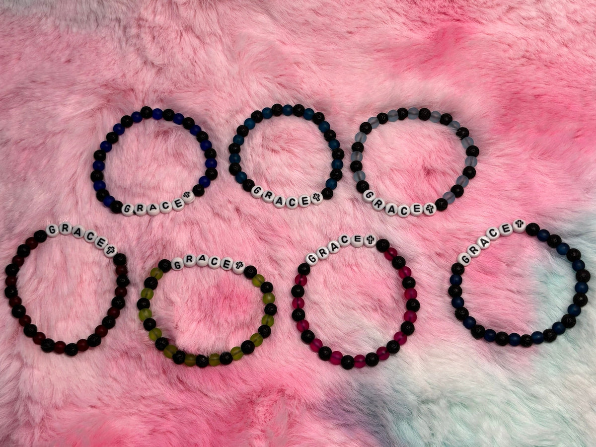 Grace Letter Beads Stretch Bracelet