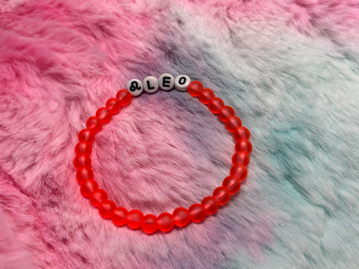 Leo Letter Beads Stretch Bracelet