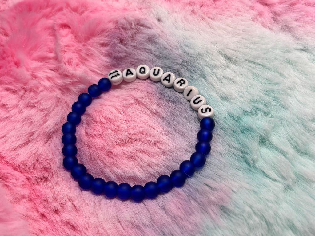 Aquarius Letter Beads Stretch Bracelet