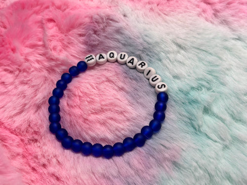 Aquarius Letter Beads Stretch Bracelet