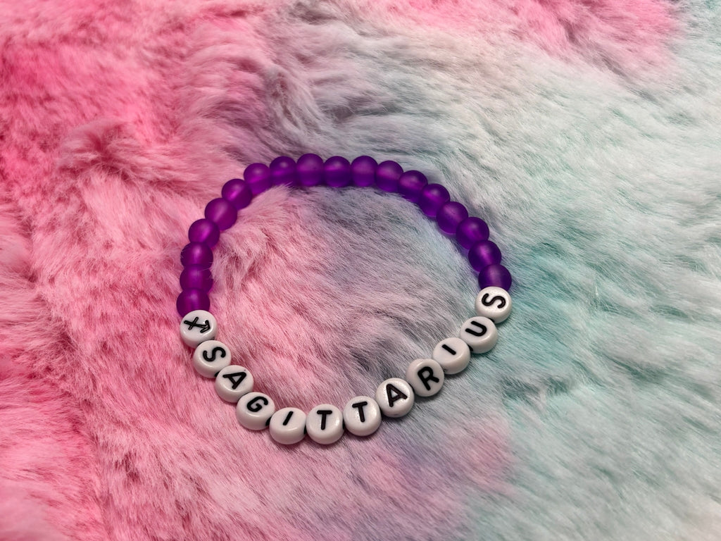 Sagittarius Letter Beads Stretch Bracelet