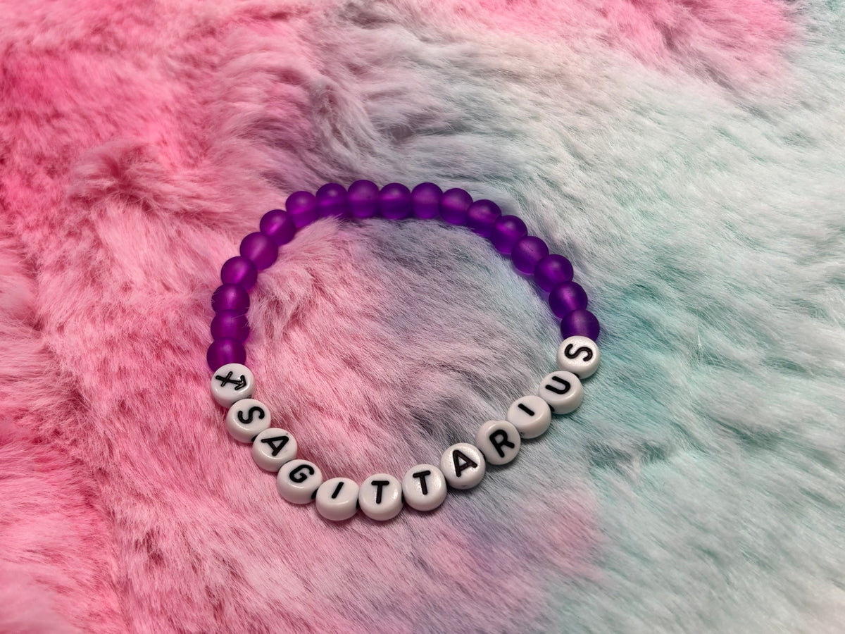 Sagittarius Letter Beads Stretch Bracelet