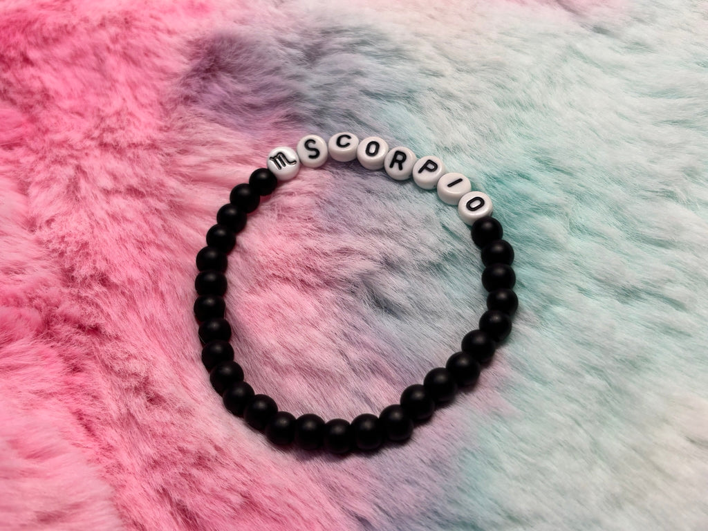 Scorpio Letter Beads Stretch Bracelet