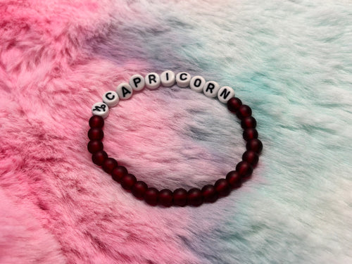 Capricorn Letter Beads Stretch Bracelet
