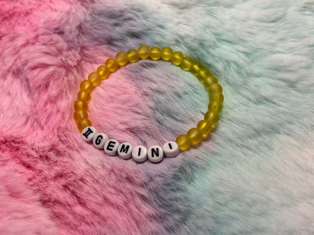 Gemini Letter Beads Stretch Bracelet