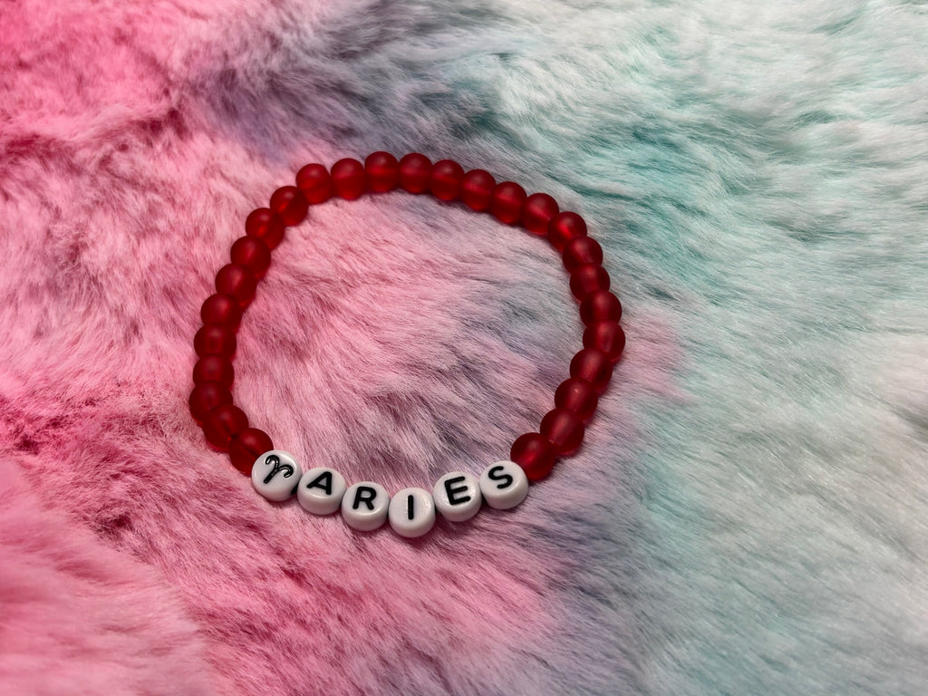 Aries Letter Beads Stretch Bracelet