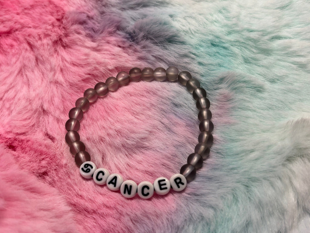 Cancer Letter Beads Stretch Bracelet