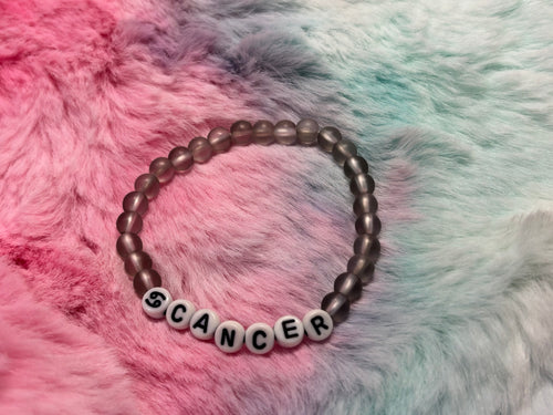Cancer Letter Beads Stretch Bracelet