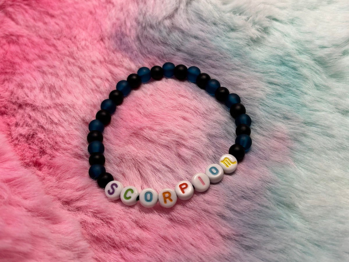 Scorpio Letter Beads Stretch Bracelet