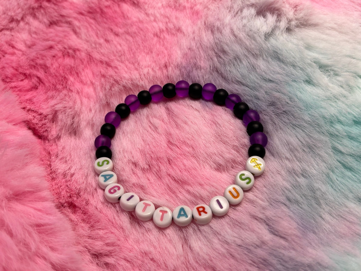 Sagittarius Letter Beads Stretch Bracelet