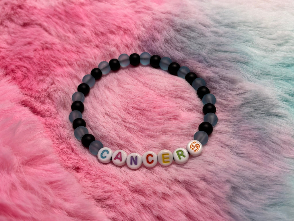 Cancer Letter Beads Stretch Bracelet