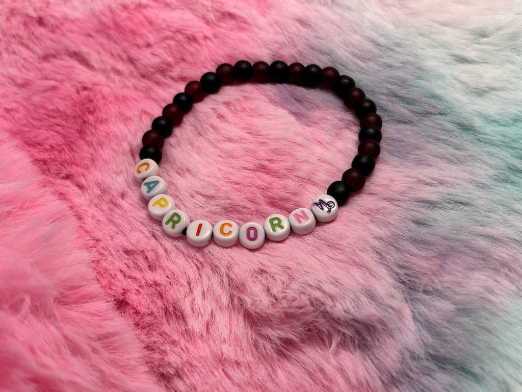 Capricorn Letter Beads Stretch Bracelet