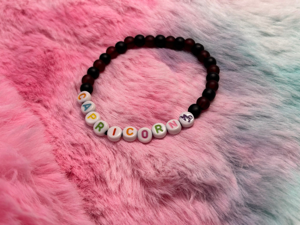Capricorn Letter Beads Stretch Bracelet
