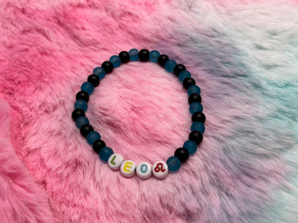 Leo Letter Beads Stretch Bracelet