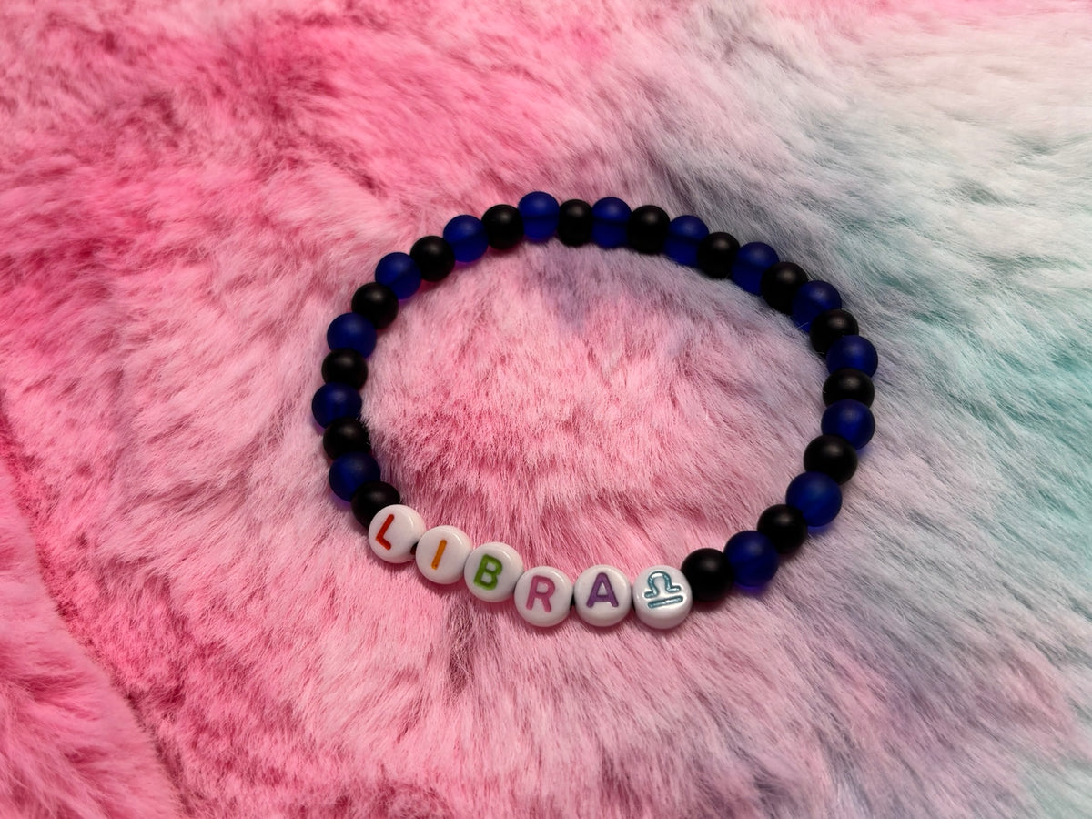 Libra Letter Beads Stretch Bracelet