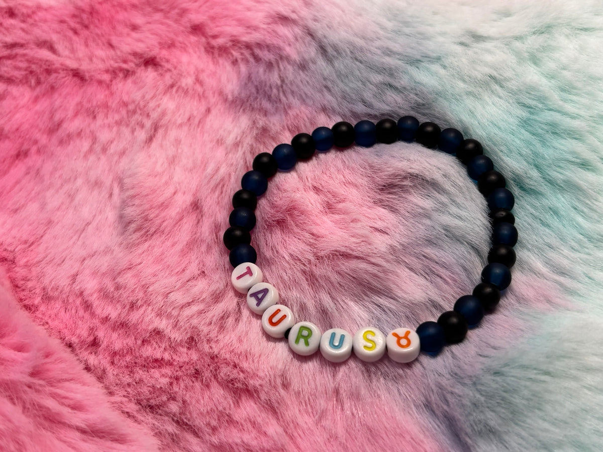 Taurus Letter Beads Stretch Bracelet