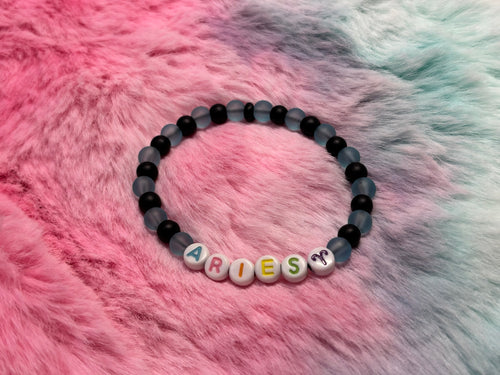 Aries Letter Beads Stretch Bracelet