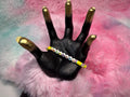 Gemini Clay and Rainbow Letter Bead Stretch Bracelet