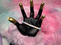 Capricorn Clay and Rainbow Letter Bead Stretch Bracelet