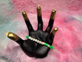 Taurus Clay and Rainbow Letter Bead Stretch Bracelet