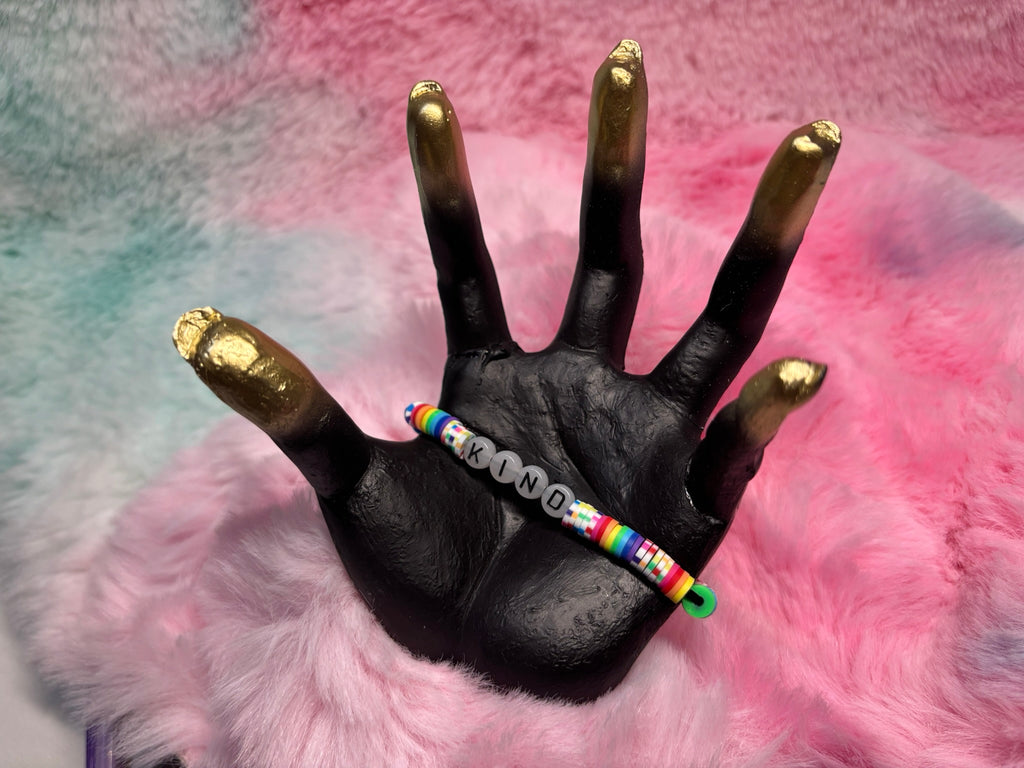 Kind Glow in the Dark Letter stretch bracelet