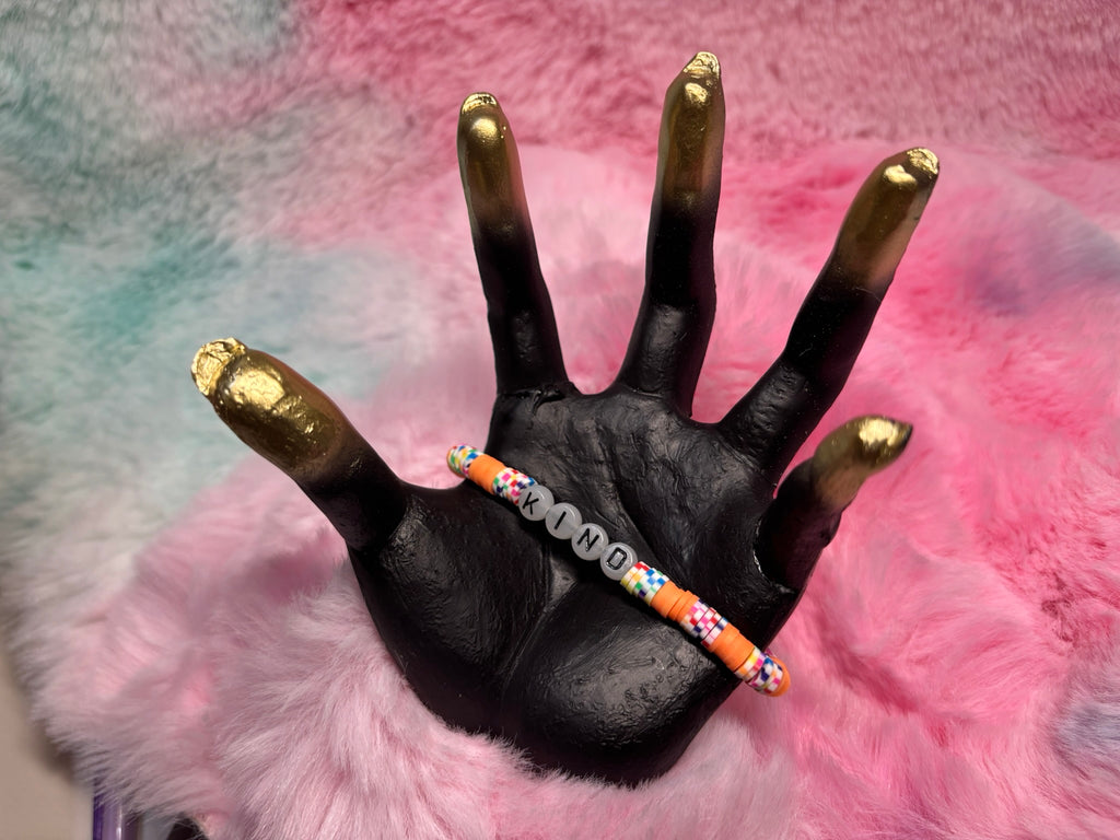 Kind Glow in the Dark Letter stretch bracelet