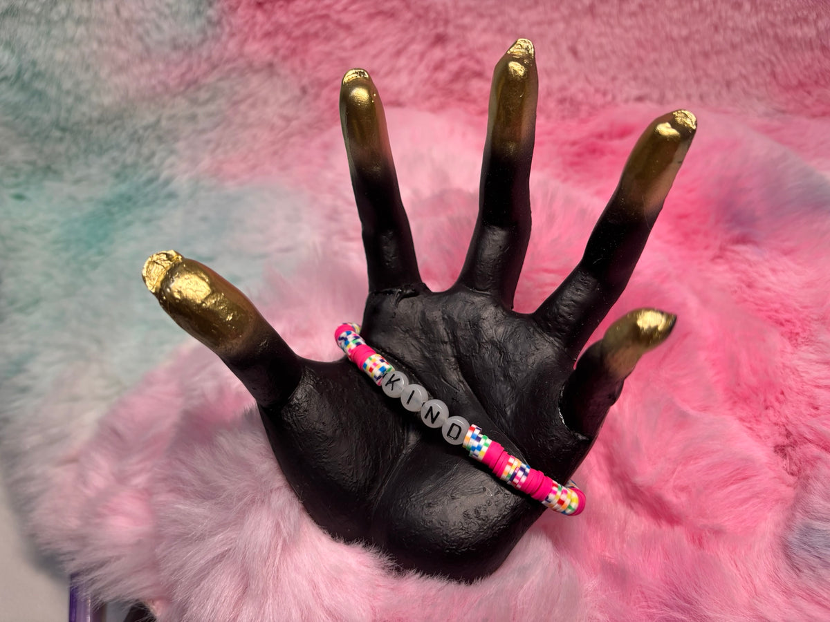 Kind Glow in the Dark Letter stretch bracelet