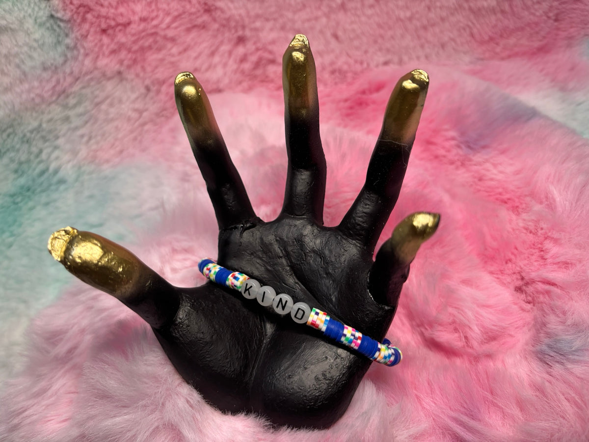 Kind Glow in the Dark Letter stretch bracelet