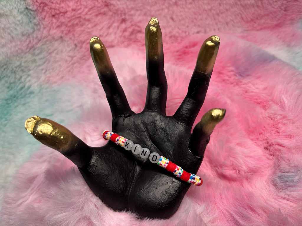 Kind Glow in the Dark Letter stretch bracelet