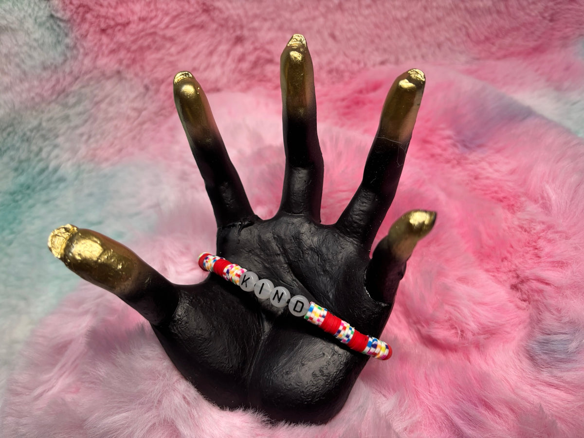 Kind Glow in the Dark Letter stretch bracelet