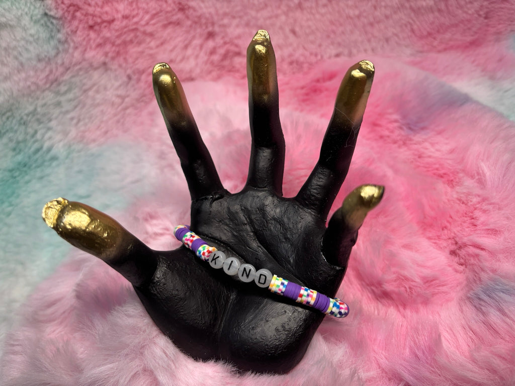 Kind Glow in the Dark Letter stretch bracelet