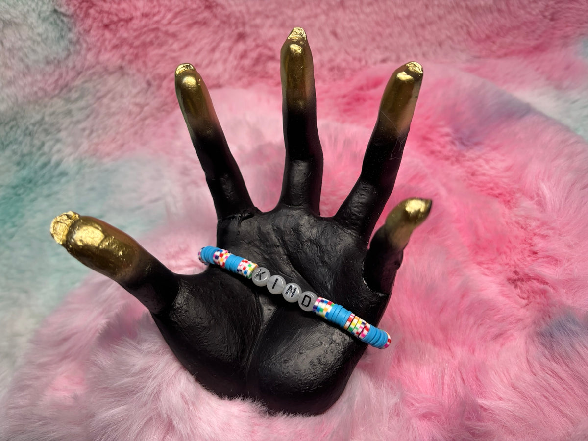 Kind Glow in the Dark Letter stretch bracelet