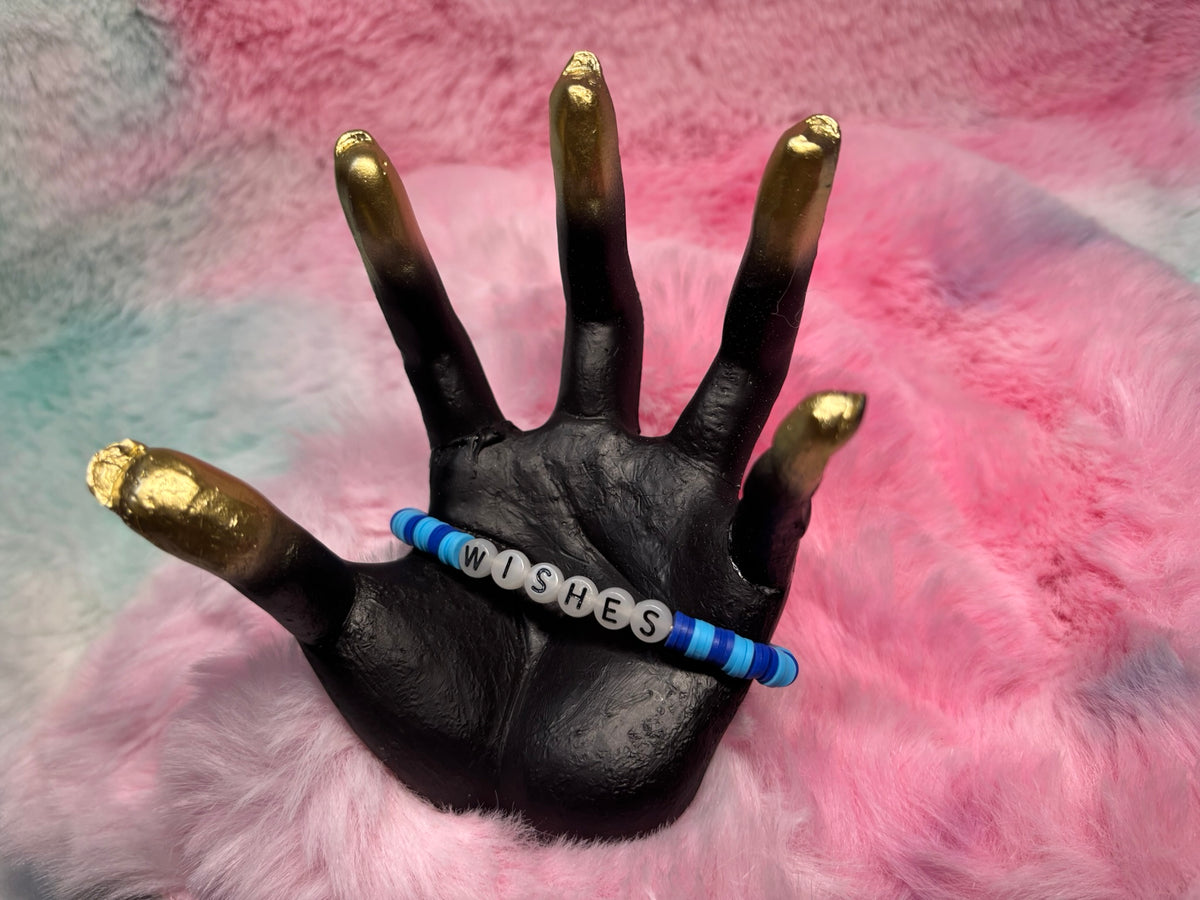 Wishes Glow in the Dark Letter stretch bracelet