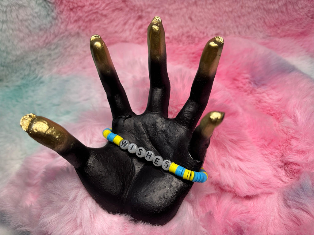 Wishes Glow in the Dark Letter stretch bracelet