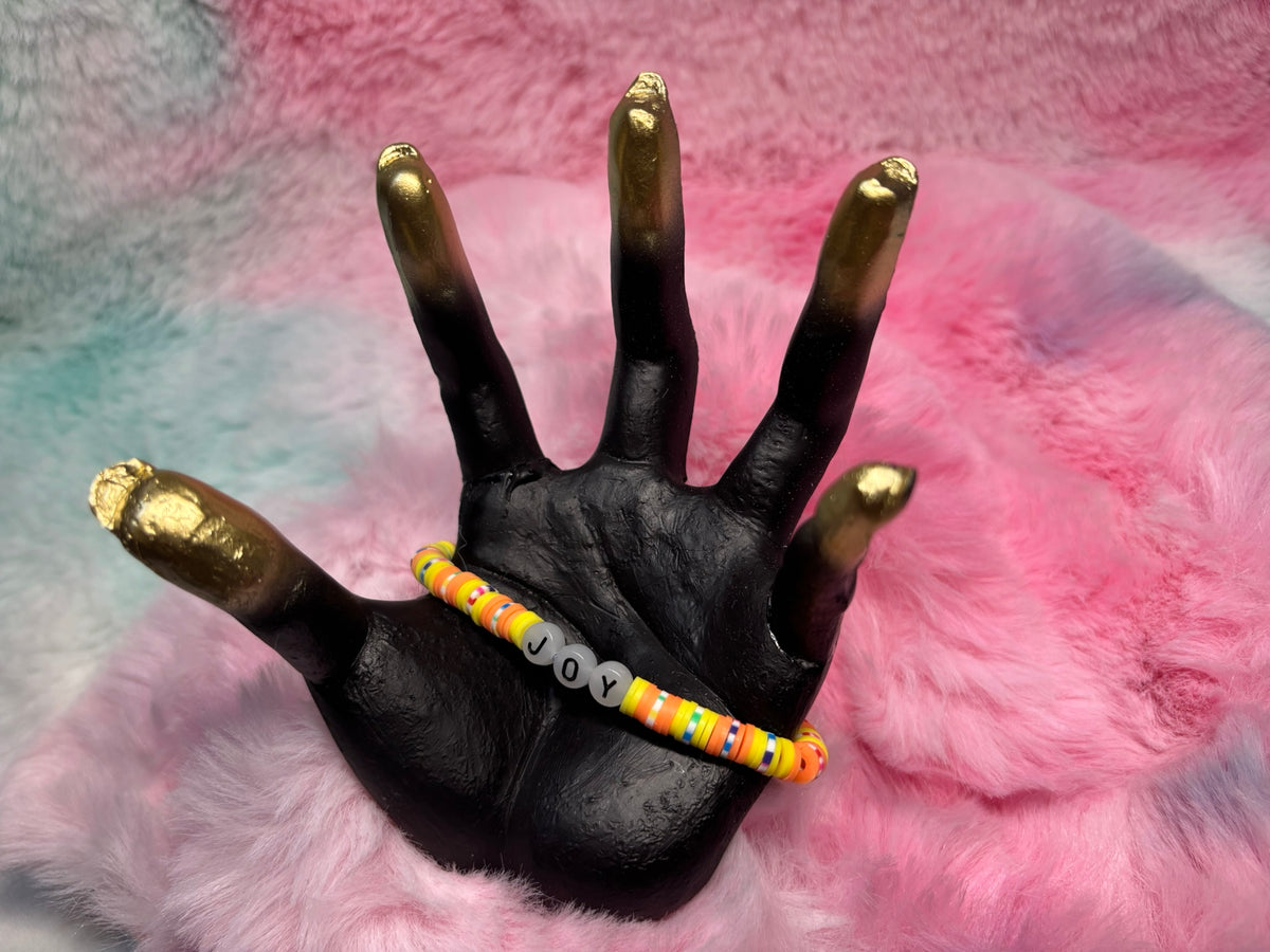 Joy Glow in the Dark Letter stretch bracelet
