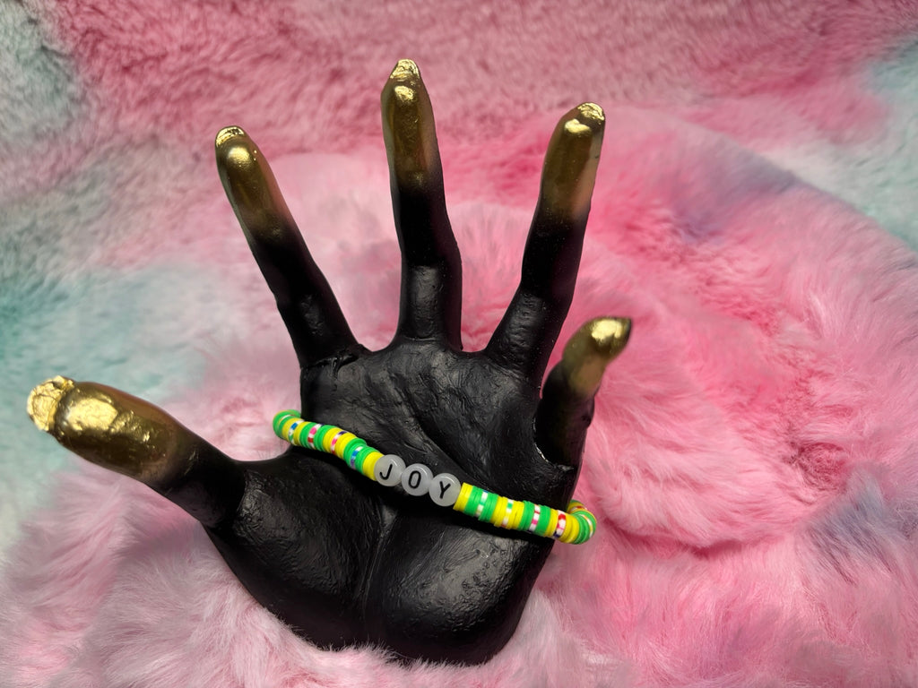 Joy Glow in the Dark Letter stretch bracelet