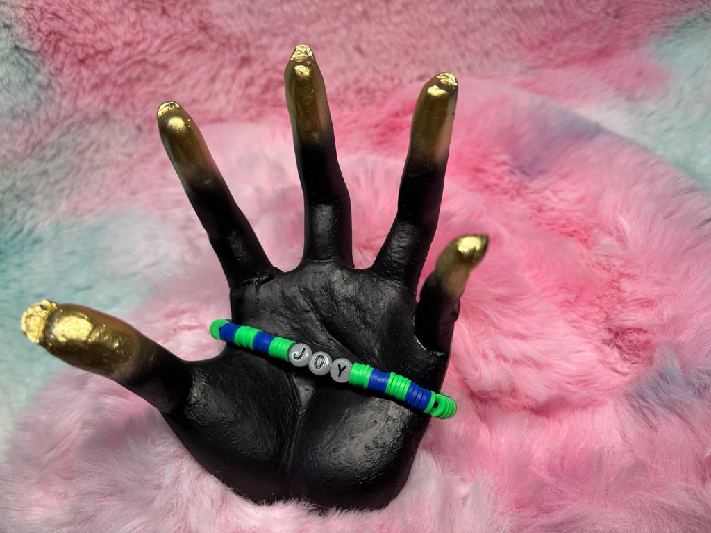 Joy Glow in the Dark Letter stretch bracelet