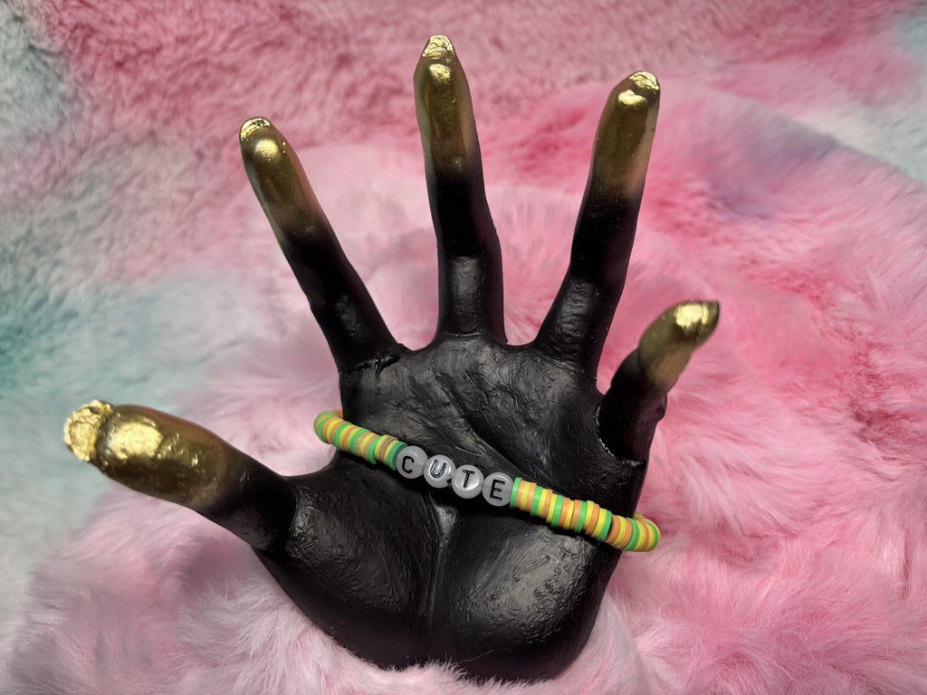 Cute Glow in the Dark Letter stretch bracelet