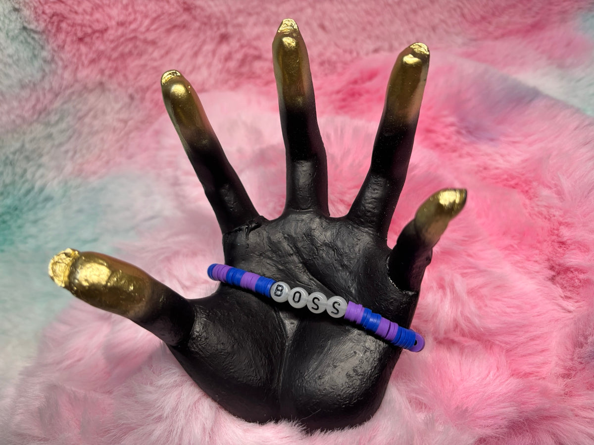 Boss Glow in the Dark Letter stretch bracelet