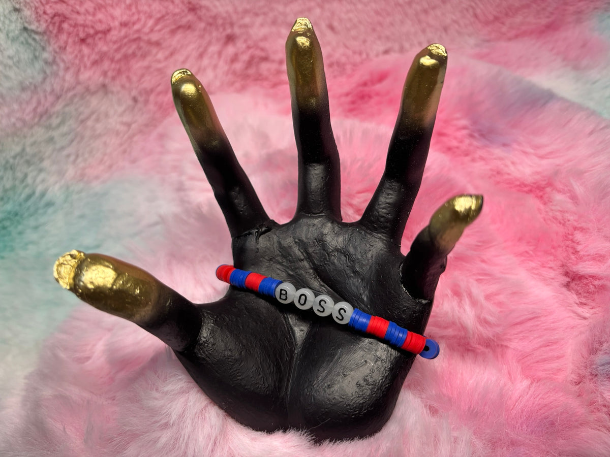 Boss Glow in the Dark Letter stretch bracelet
