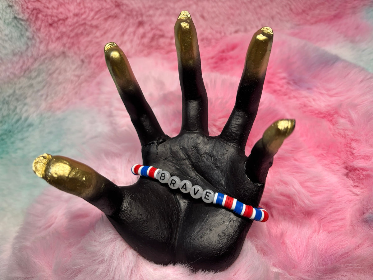 Brave Glow in the Dark Letter stretch bracelet