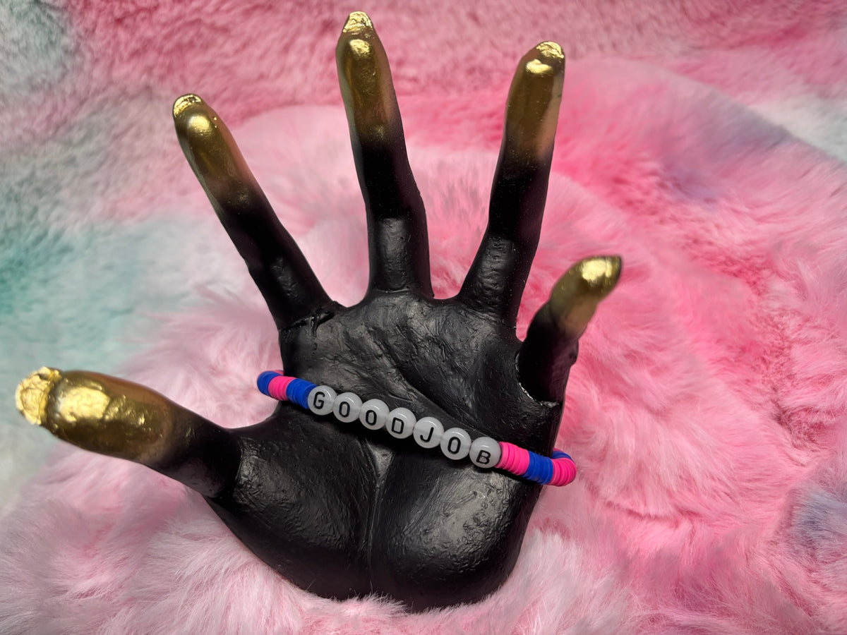 Good Job Glow in the Dark Letter stretch bracelet