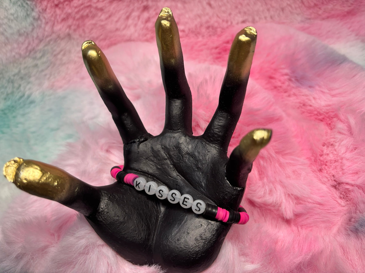 Kisses Glow in the Dark Letter Stretch Bracelet