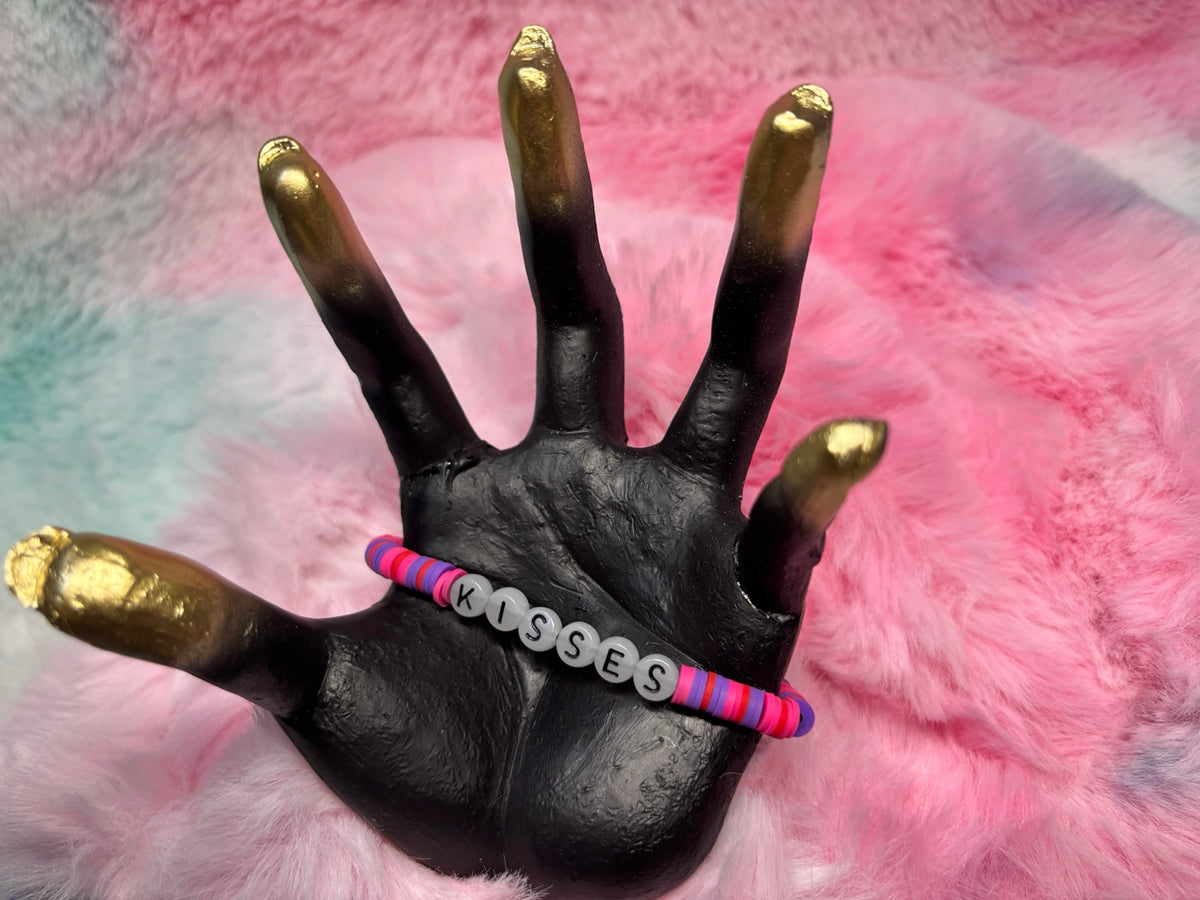 Kisses Glow in the Dark Letter Stretch Bracelet