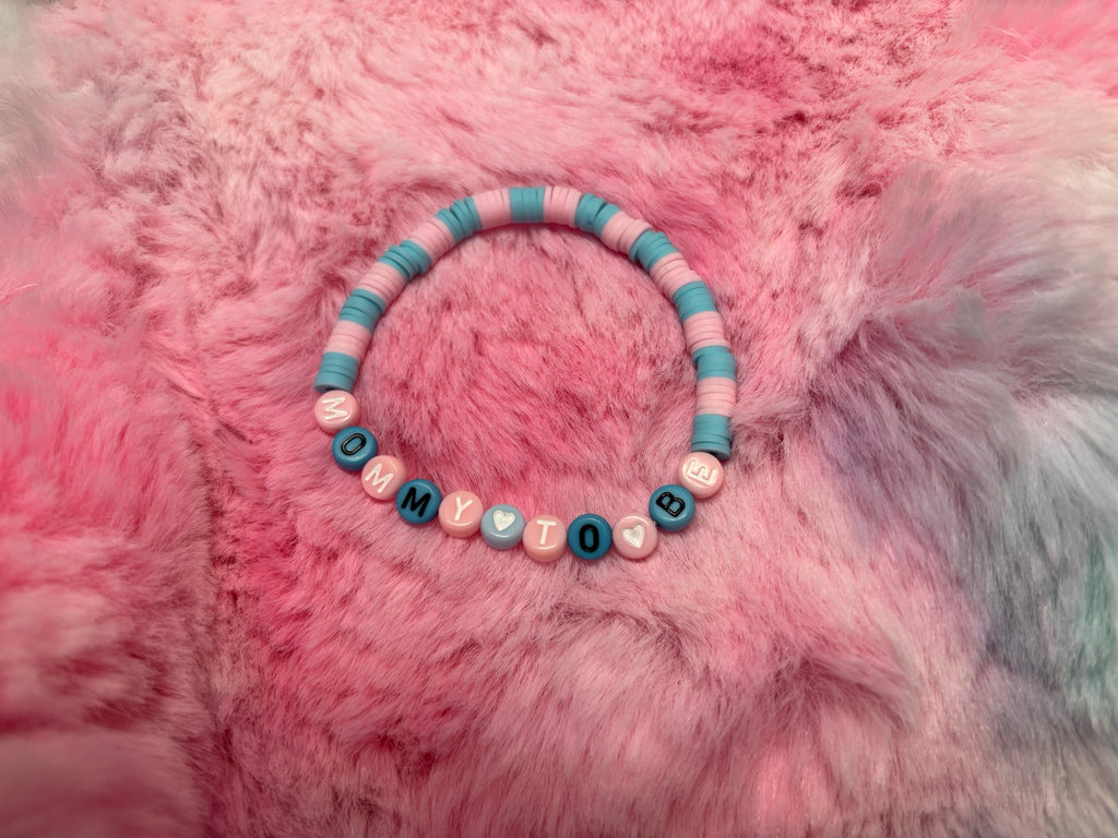 Mommy To Be Clay and Letter Bead Stretch Bracelet