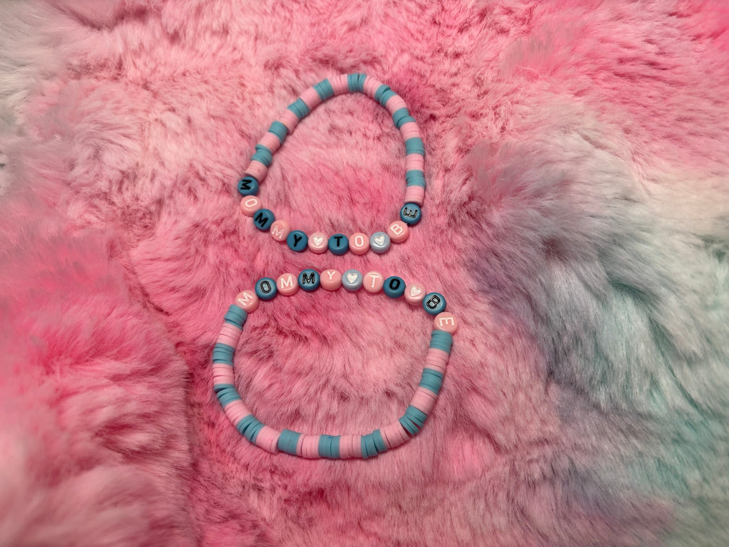 Mommy To Be Clay and Letter Bead Stretch Bracelet