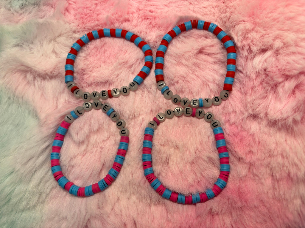 I Love You Glow in the Dark Letter stretch bracelet